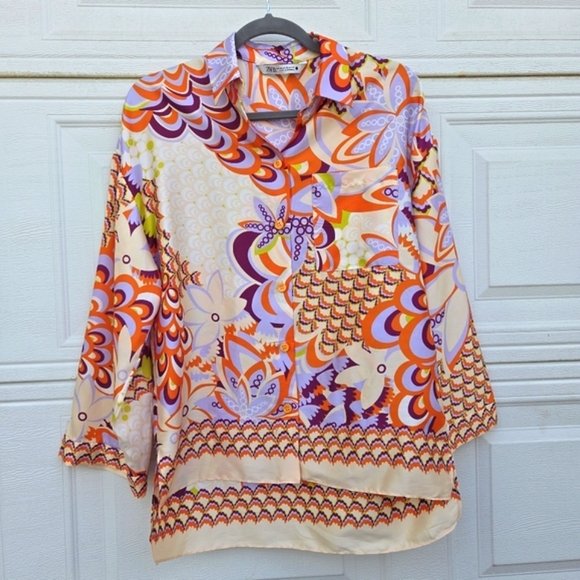 Zara Tops - Zara Floral Patterned Blouse